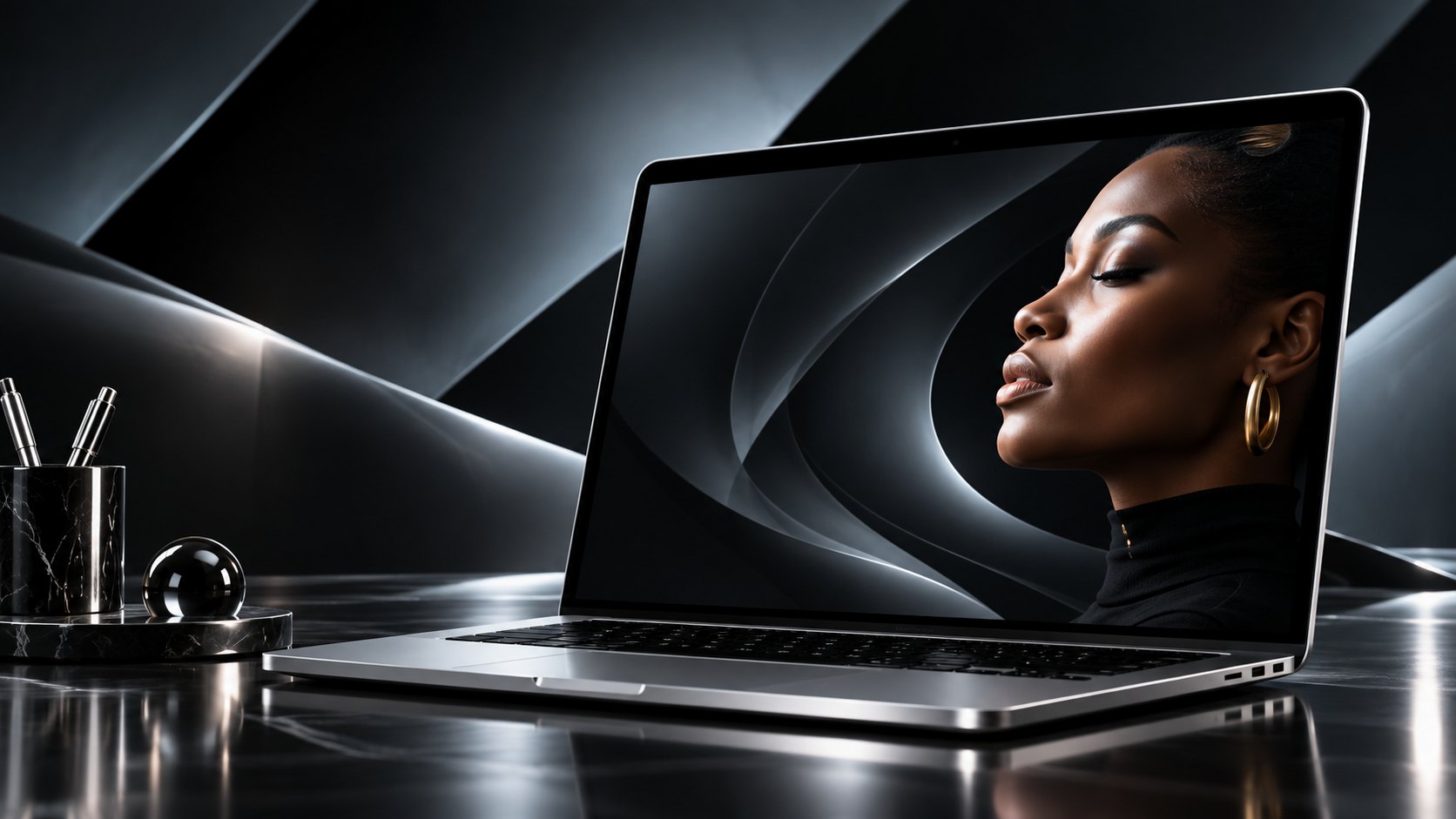 A laptop showing an MKM-designed website