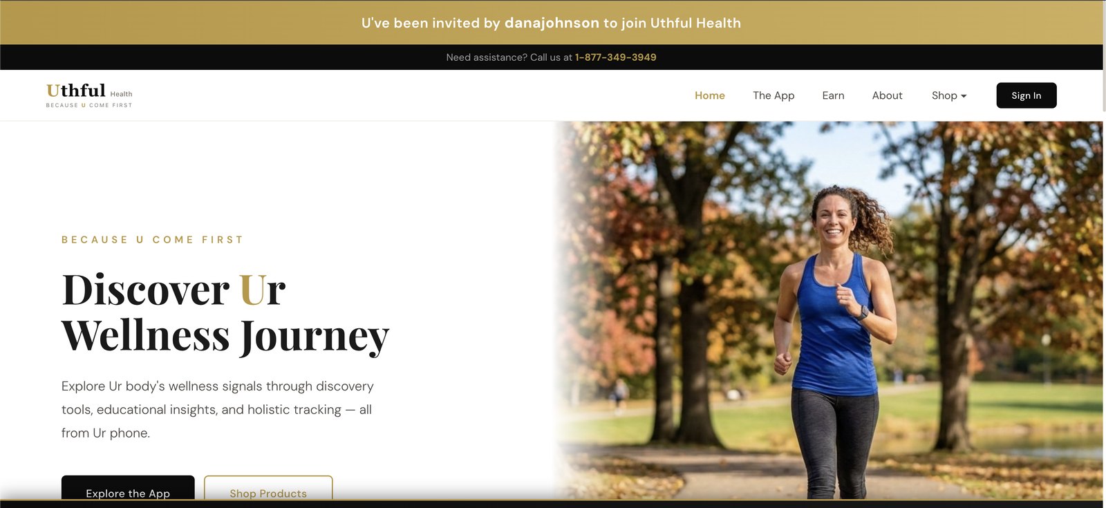 Uthful Health website